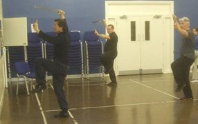 Liming Yue teaches sword form
